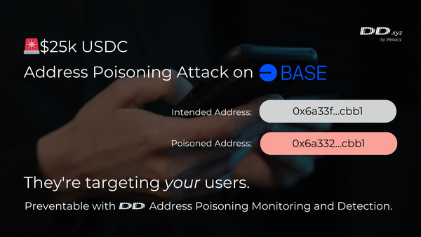 $25K USDC Address Poisoning Attack on Base, One of Thousands Today